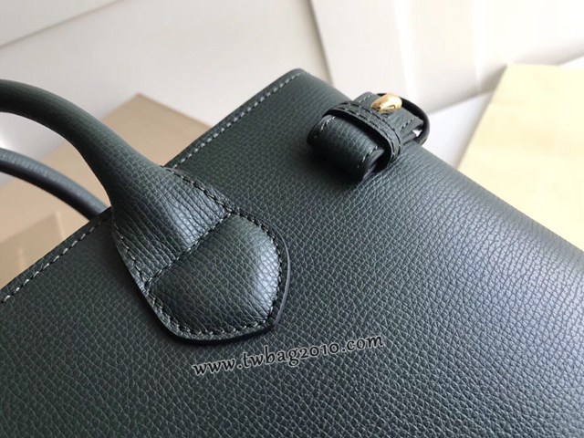Burberry專門店新款中號綠色托特包 巴寶莉粒面小牛皮女士手提肩背包 yxb1011